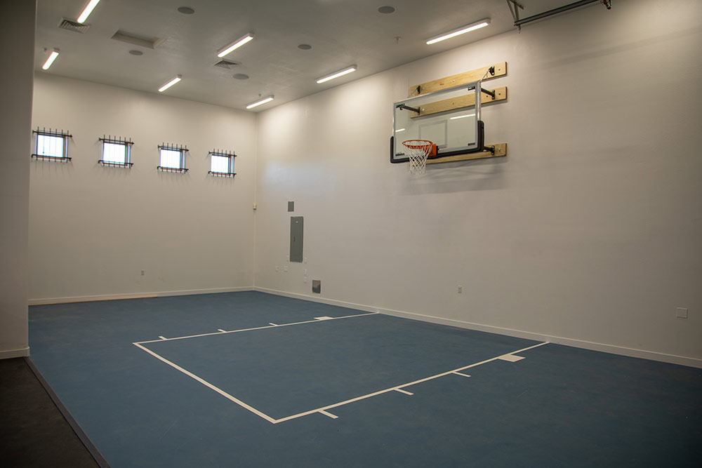 Indoor basketball court at The Meadows Adolescent Center